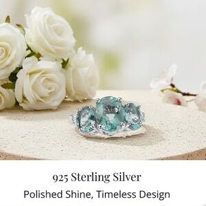 💎Dean Teal Fluorite Ocean Trilogy Ring💎